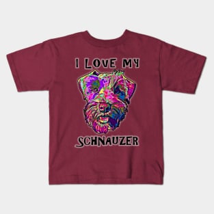 I Love My Schnauzer Kids T-Shirt